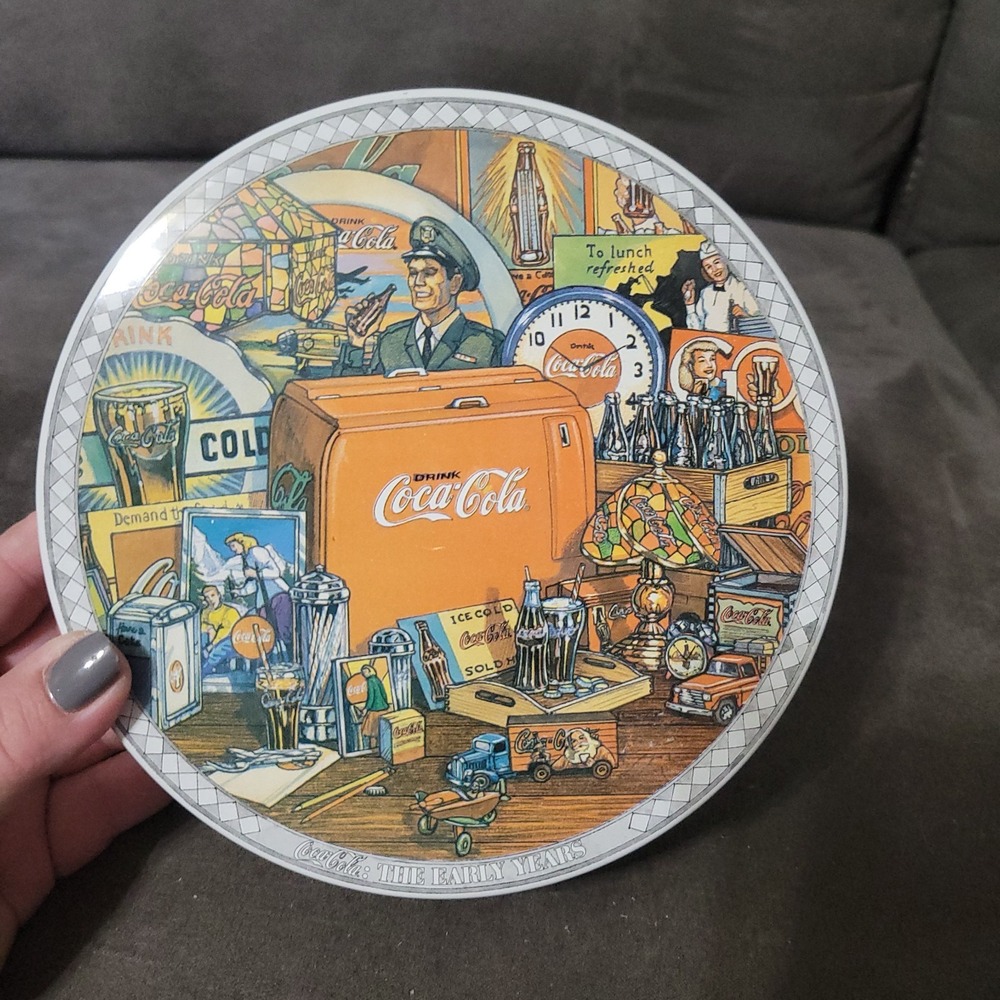 Coca~Cola Round Tin 1998 Coke Nostalgia Container 6 1/2" Vintage The Early Years